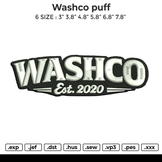 Washco Embroidery File 6 size