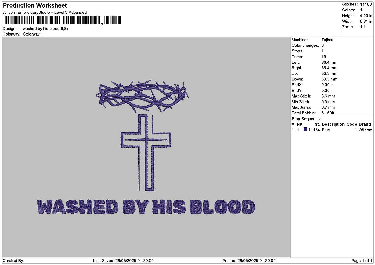 Washedtext Embroidery File 6 sizes