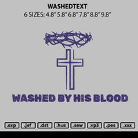 Washedtext Embroidery File 6 sizes