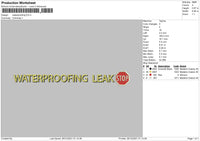 Waterproofing Embroidery File 4 size