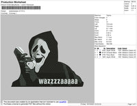 Wazzzzaaaaa 02 Embroidery File 4 size