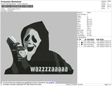 Wazzzzaaaaa 02 Embroidery File 4 size