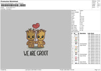 We Are Groot Embroidery File 4 size