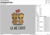 We Are Groot Embroidery File 4 size