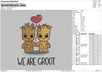 We Are Groot Embroidery File 4 size