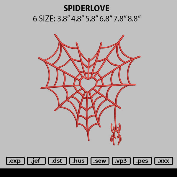 Spiderlove Embroidery File 6 sizes