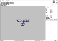 Rings Date 0704 Embroidery File 6 sizes