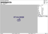 Rings Date 0704 Embroidery File 6 sizes