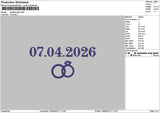Rings Date 0704 Embroidery File 6 sizes