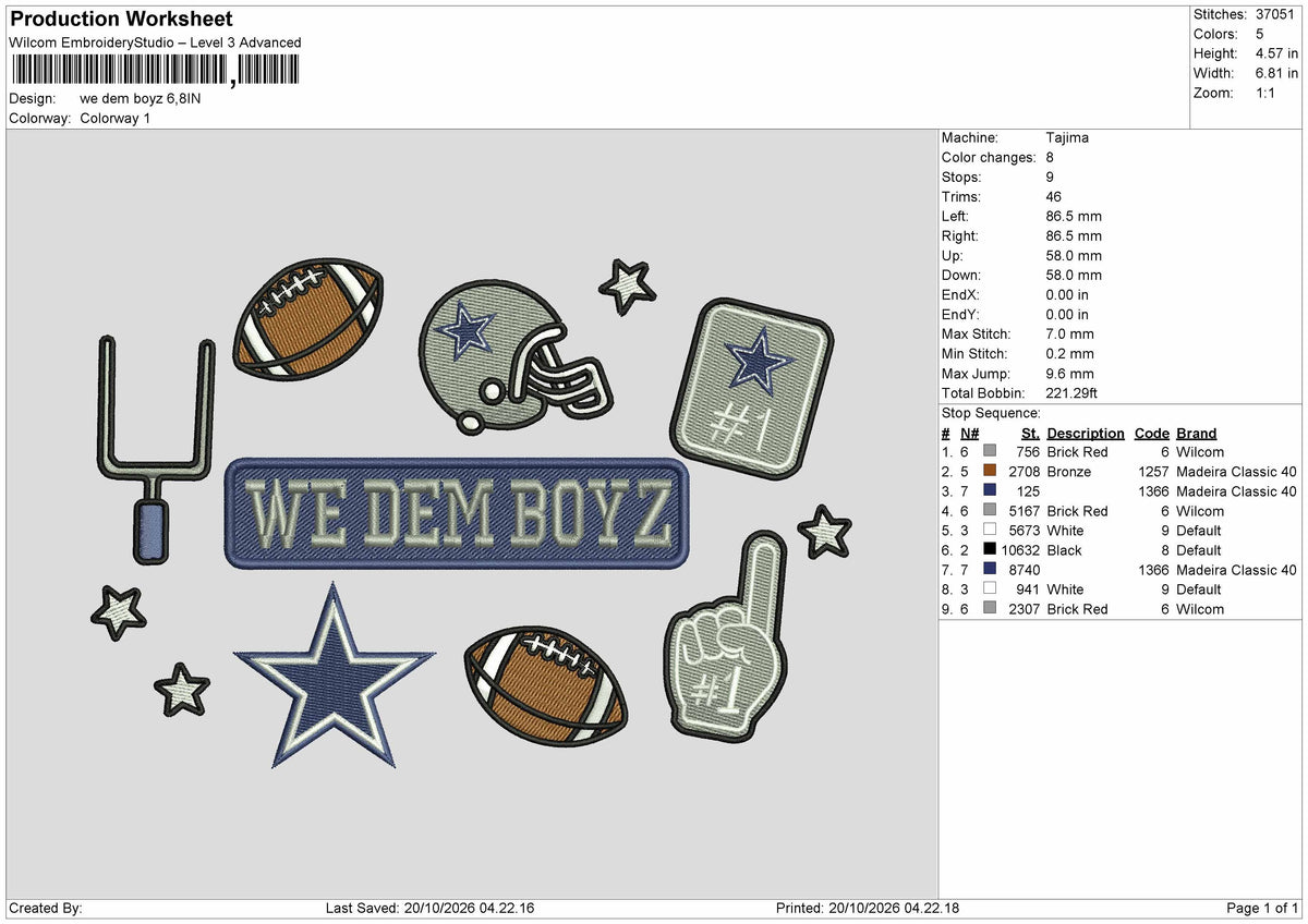 Boyz Text 1910 Embroidery Machine Design File 6 sizes