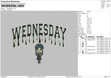 Wednesd Txt Embroidery File 6 sizes