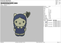 Wednesd Chibi Embroidery File 6 sizes