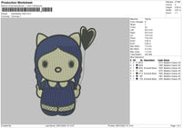 Wednesd Chibi Embroidery File 6 sizes