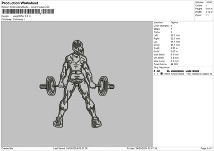Gym 2403 Embroidery File 6 sizes