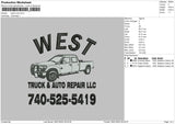 West Truck Embroidery File 4 size