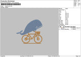 Whale 01 Embroidery File 6 sizes