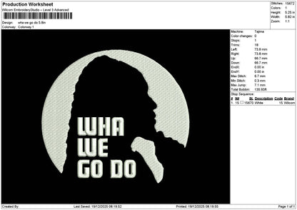 Whawetext Emboidery File 6 sizes