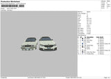 White Cars Embroidery File 4 size