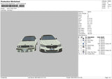 White Cars Embroidery File 4 size