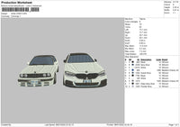 White Cars Embroidery File 4 size