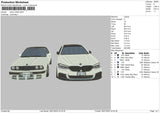 White Cars Embroidery File 4 size