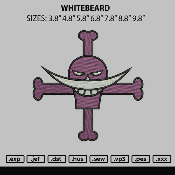 Whitebeard Embroidery File 4 size