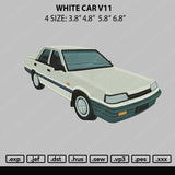 White Car V11 Embroidery File 4 size