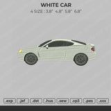 White Car Embroidery File 4 size