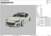 White Car V15 Embroidery File 4 size