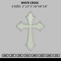 White Cross Embroidery File 6 sizes