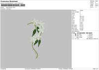 White Flowers Embroidery File 4 size