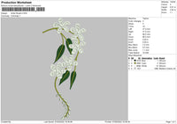 White Flowers Embroidery File 4 size