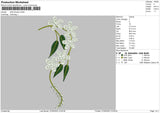 White Flowers Embroidery File 4 size