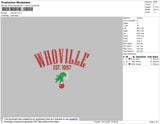 Who Ville Embroidery File 4 size