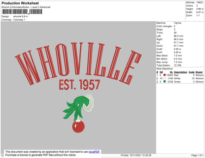 Who Ville Embroidery File 4 size