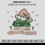 Grinchxmas 1611 Embroidery File 6 sizes