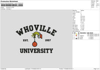 Whovilletext V3 Embroidery File 6 sizes