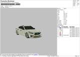 White Car V10 Embroidery File 4 size