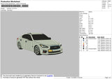 White Car V10 Embroidery File 4 size