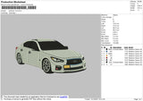 White Car V10 Embroidery File 4 size