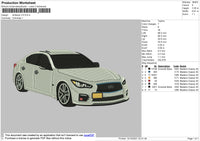 White Car V10 Embroidery File 4 size