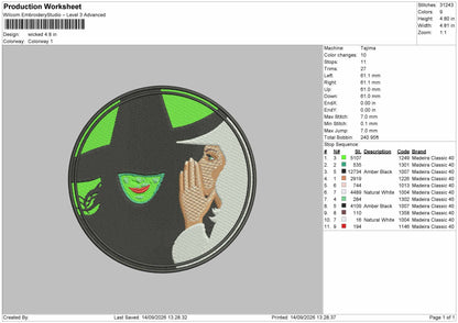 Wicked Circle Embroidery Machine Design File 6 sizes