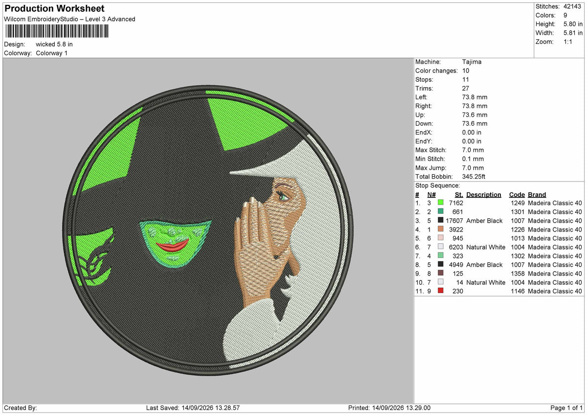 Wicked Circle Embroidery Machine Design File 6 sizes