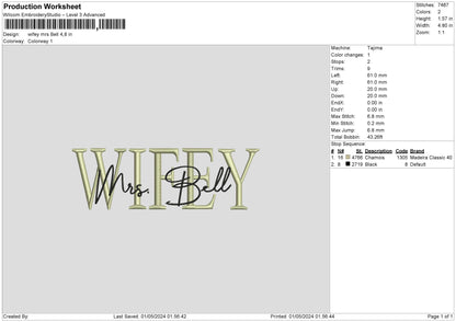 Wifeytext 0105 Embroidery File 6 Sizes