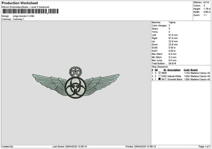 Wings V01 02 03 Embroidery 3 Files