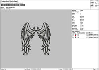 Wings Outline 02 Embroidery File 6 sizes