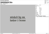 Winkedtext Embroidery File 6 sizes