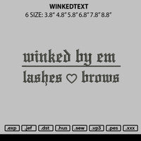 Winkedtext Embroidery File 6 sizes