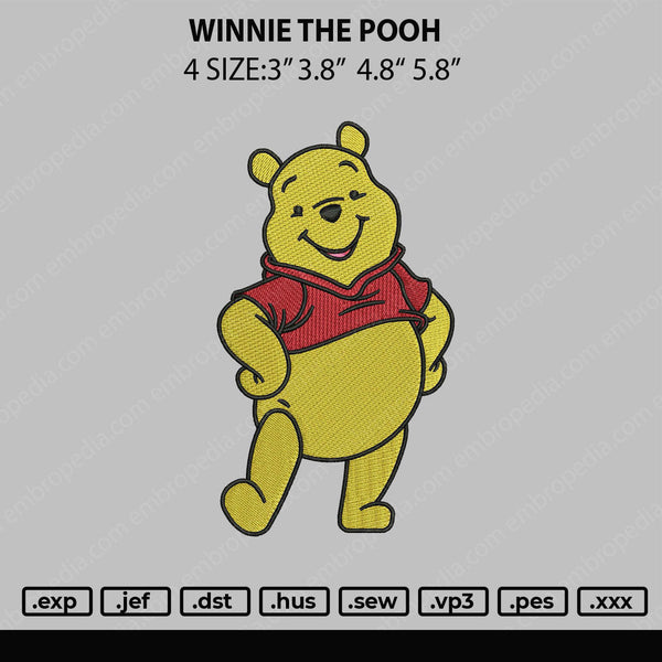 Winnie The Pooh Embroidery File 4 size