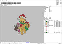 Winnie The Pooh Xmas Embroidery File 4 size